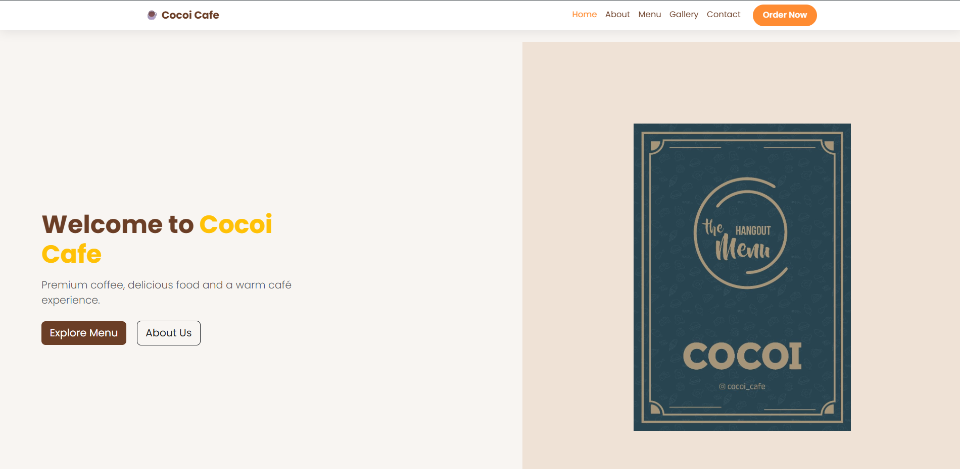 Coco Cafe Website