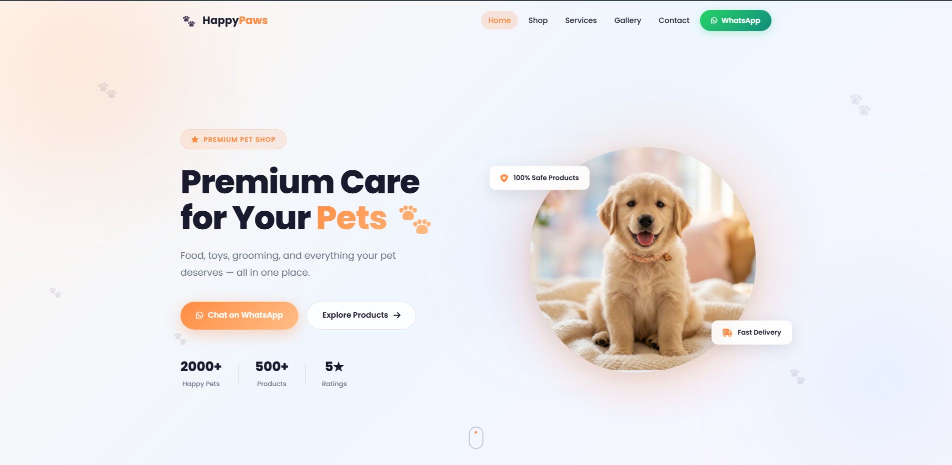 Pet shop Website